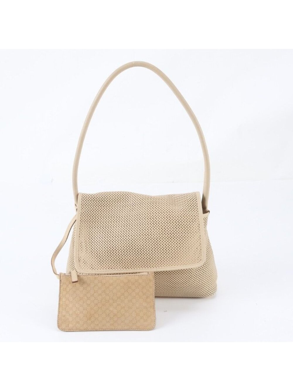Gucci Perforated Leather Shoulder Bag Tote Hand